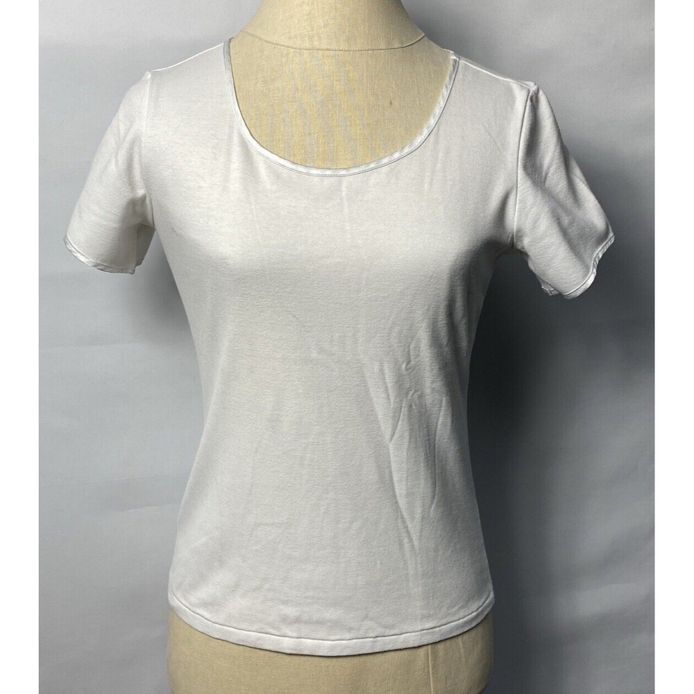 triumph Women Top Size M Satin Neck Lace White